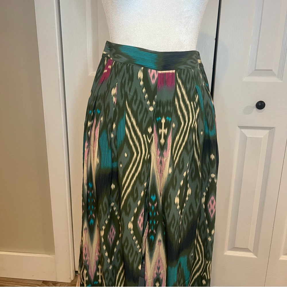 Figue, Bridgette Salome Ikat Green Patterned Women's pants, Size S - Picture 6 of 16
